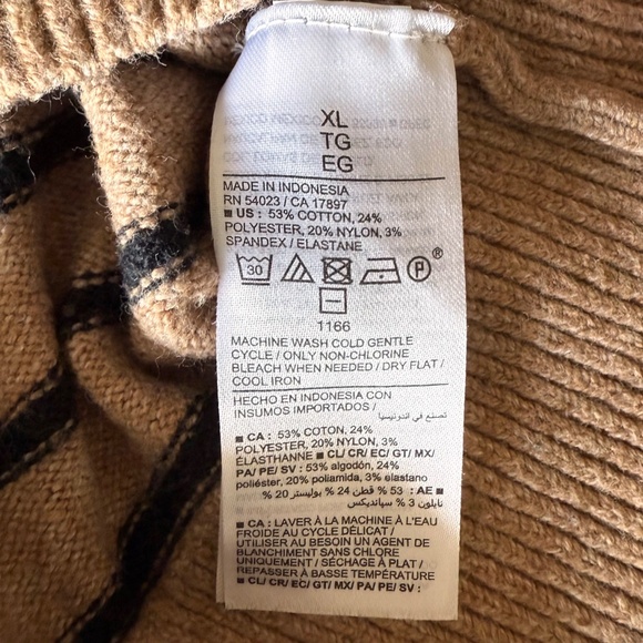Old Navy SoSoft V-Neck Sweater Women’s XL Brown Stripe Cozy Fall Knit Neutral - Picture 8 of 10
